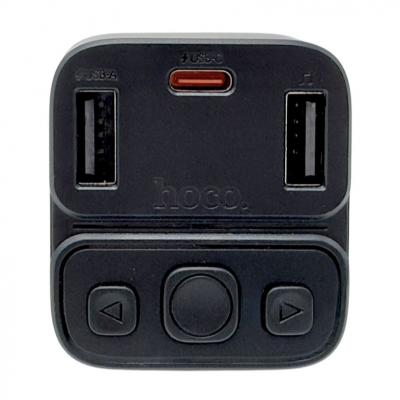 FM модулятор HOCO E87, bluetooth, 2USB+USB-C 20W, черный