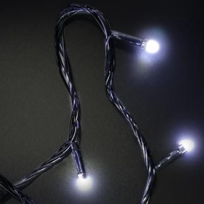Гирлянда рисинка, 5м, 100LED, белый, черный провод 