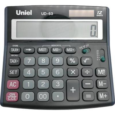 Калькулятор Uniel UD-63 12-разр., настольный