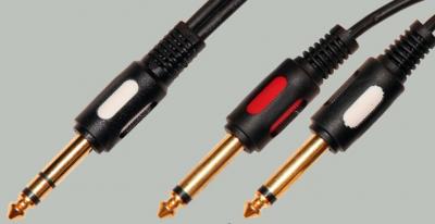 2*Jack 6,3mm моно - Jack 6,3mm стерео, 3,0м