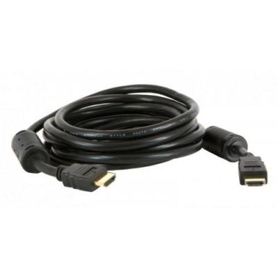 Шнур HDMI-HDMI 10м (пластик-золото) 2 феррита D8,5мм