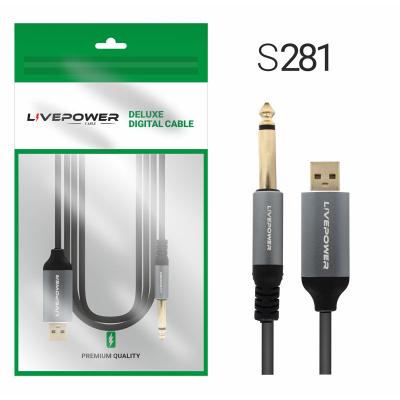 Jack 6,3mm - USB, 1,8м, H256