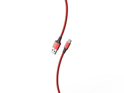 Кабель USB - micro USB, 1,0м, SmartBuy S14, 3A, нейлон, красный/черный (iK-12-S14rb)