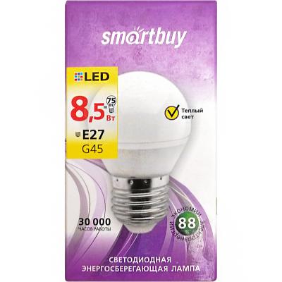 LED лампа G45/8,5W/3000/E27, Smartbuy