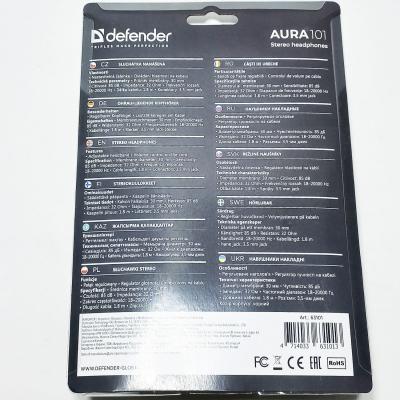 Наушники DEFENDER Aura HN-101 накладные, кабель 1,8 м., черные