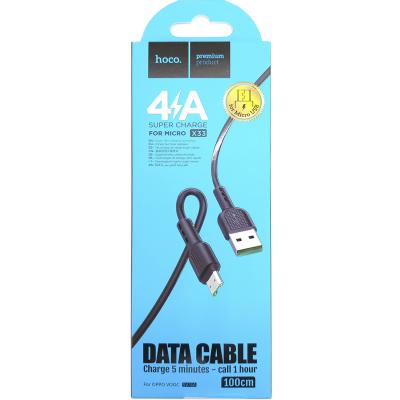 Кабель USB - micro USB, 1,0м, HOCO X33 Surgel 4A, черный