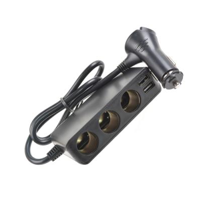 Разветвитель прикуривателя, 3 гнезда+2USB 2,4А, Robiton DC203**