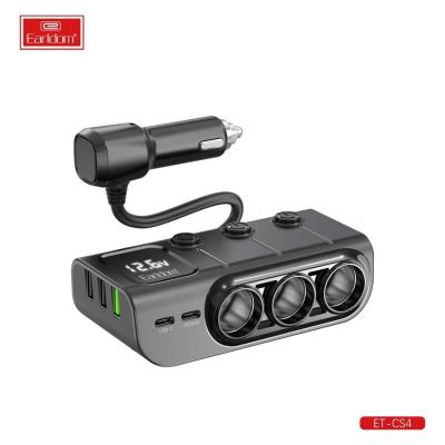 Разветвитель прикуривателя, 3 гнезда+3xUSB+2xUSB-C, 120W, Earldom ES-CS4