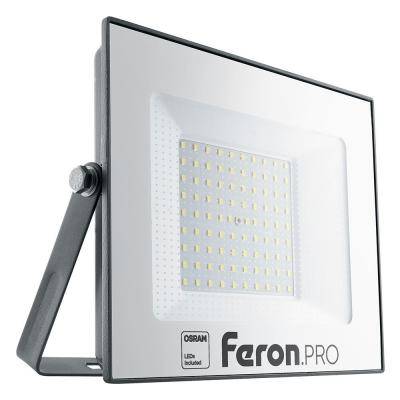 LED прожектор 100W, 6400K, IP65, 220V, черный, Feron.PRO LL-1000 /41541/