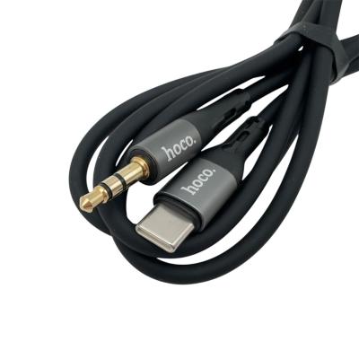 Jack 3,5mm - TYPE-C 1,0м, HOCO UPA22, силикон, черный