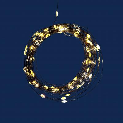 Гирлянда провол. 10м, 100LED, т.свет. капли макро, 8 функций, Luca String Light /87422/