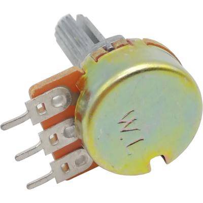 Резистор переменный 3pin, 500K, (d-17 мм, резьба М7, Вал d-6 мм)