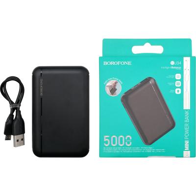 Портативный аккумулятор 5000 мАч, BOROFONE BJ34 Creed, 2xUSB, черный