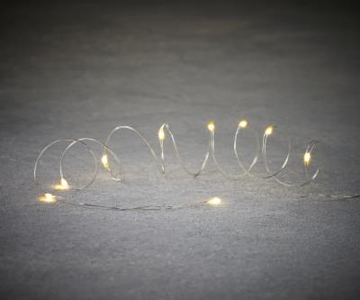 Гирлянда проволочная, 1,9м, 20LED, т.бел. роса, 2*AA, Luca String Light Экстра /83155/**