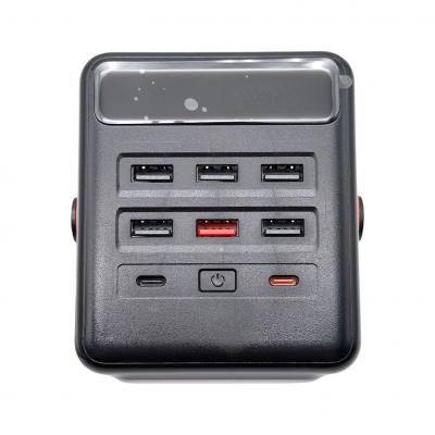 Портативный аккумулятор 100000 мАч, HOCO J142, 6xUSB+1xUSB-C, черный