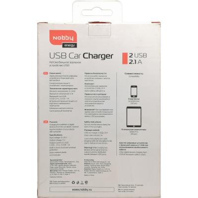 АЗУ Nobby ENERGY AC-002 2USB 1A/2A+кабель iPhone/iPad (30pin) белый***
