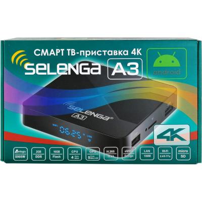 Смарт ТВ-приставка SELENGA A3, 2GB/16GB, Android 9