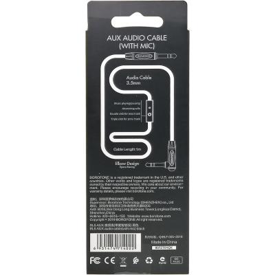 Jack 3,5mm - Jack 3,5mm 1,0м stereo BOROFONE BL5 (with Mic), черный