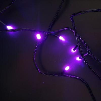 Гирлянда нитевая уличная, 10м, 80LED, фиол./2 LED мерц, Ч.П. LX-219