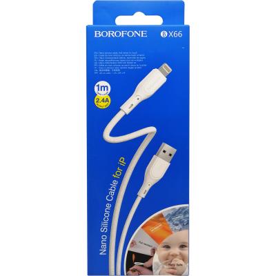 Кабель USB - Lightning 8pin, 1,0м, BOROFONE BX66 Wide way, силикон, белый