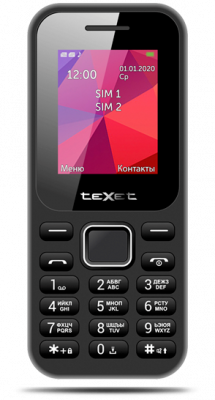 Мобильный телефон teXet TM-122 черный**