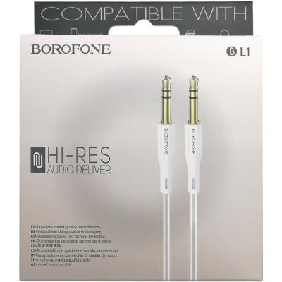 Jack 3,5mm - Jack 3,5mm 1,0м stereo BOROFONE BL1, белый