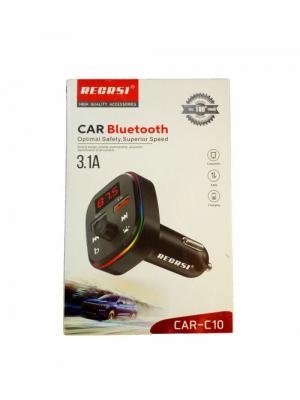 FM модулятор RECRSI CAR C10, Bluetooth, 2USB,  черный***