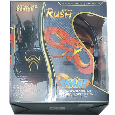 Полноразмерная игровая стереогарнитура SmartBuy RUSH SNAKE, велюр, черн/оранжевая (SBHG-1100)