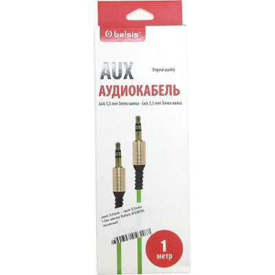 Jack 3,5mm - Jack 3,5mm 1,0м stereo Belsis BS3018, зеленый