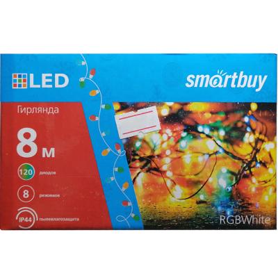 Гирлянда нитевая, 8м, 120LED, RGB, с контроллером, IP44, П.П. SB-RGBIP44-8m