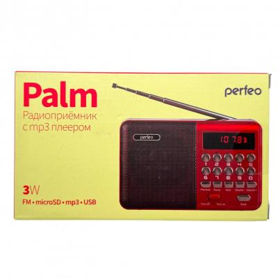 Радио Perfeo PALM, FM 87.5-108МГц, питание USB или 18650, черный