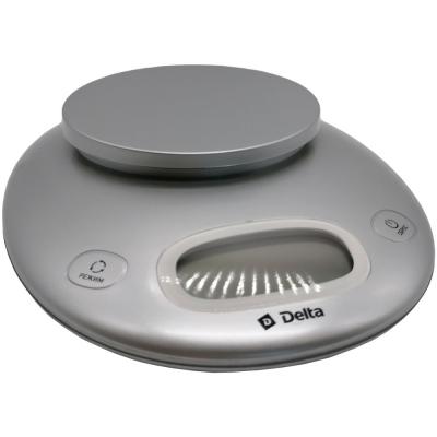 Весы кухонные DELTA KCE-34 (электронные, чаша, 5кг, 2*AAA) серебро
