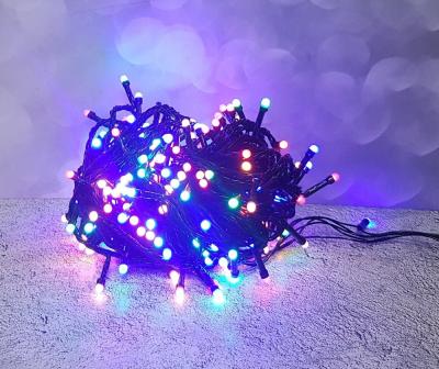Гирлянда рисинка, 9м, 200LED, RGB, черный провод 