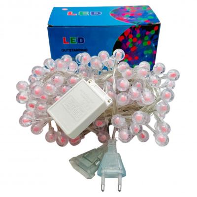 Гирлянда нитевая, 5м, 240led, LX-578 розовый, шары