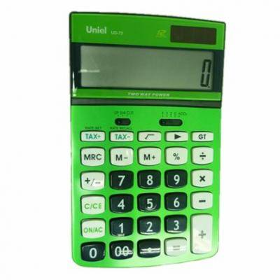 Калькулятор Uniel UD-72G 12 разр., настольный, мет.панель, зеленый