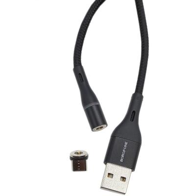 Кабель USB - micro USB, 1,2м, BOROFONE BU16 Magnetic, черный