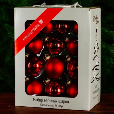 Игрушка ёлочная, уп.26шт. красные, House of Seasons, /86452/