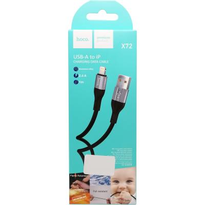 Кабель USB - Lightning 8pin, 1,0м, HOCO X72 Creator, силикон, черный
