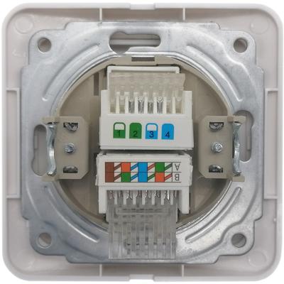 РСУ компьютер RJ-45 + телефон 1-мест. белая "Марс" (SBE-02w-S1-RJPH)