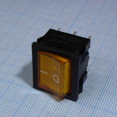 Переключатель перекидной, черно-желт, 6 конт, ON-OFF, 250V, 10A
