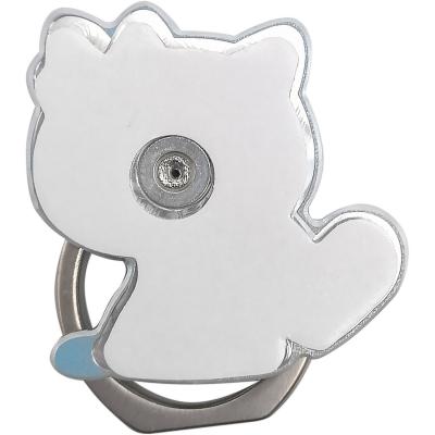 Кольцо-держатель для телефона металл фигурное "Кошечка", голубой