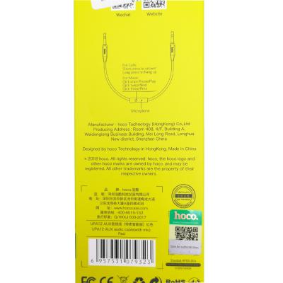 Jack 3,5mm - Jack 3,5mm 1,0м stereo HOCO UPA12 Series (with Mic), красный