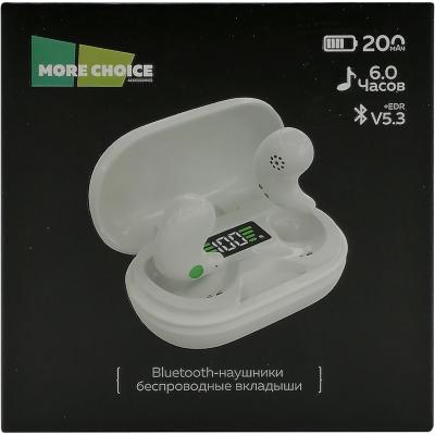 Беспроводные наушники More choice BW01 TWS, bluetooth, в кейсе, белый