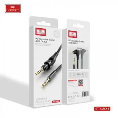 Jack 3,5mm - Jack 3,5mm 1,0м stereo Earldom ET-AUX44, сгибающийся, черный