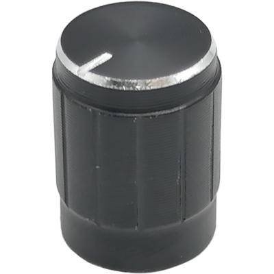 Ручка переменного резистора на вал 6мм. d-15*17мм, металл, черный
