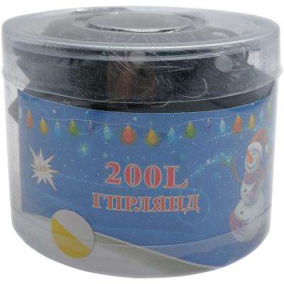 Гирлянда рисинка, 9м, 200LED, синий, черный провод 