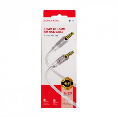Jack 3,5mm - Jack 3,5mm 1,0м stereo BOROFONE BL19, белый