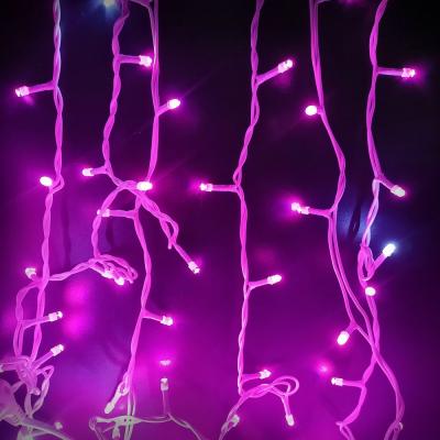 Гирлянда дождь, уличная, 2,0м/2,0м, 400LED, розов., Б.П., LX-291