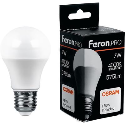 LED лампа A55/07W/4000/E27, Feron.PRO /38024/***