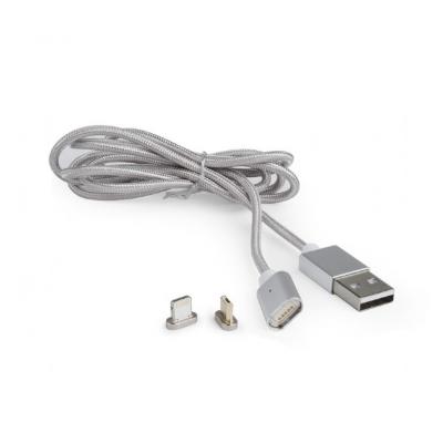 Кабель 2 в 1 USB - Lightning 8pin+micro USB, 1,0м, Cablexpert CC-USB2-AMLM3-1M, магнитный***